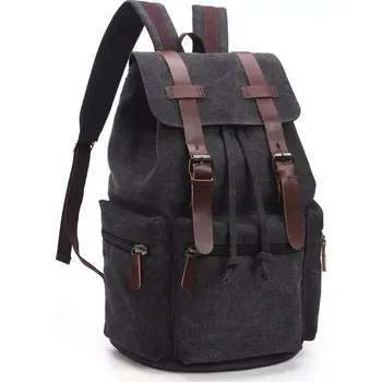 Městský batoh Canvasio plátěný retro batoh Andrade Černý 27L