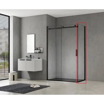 HOPA Pevná boční stěna PANEL BELVER BLACK NEW Barva rámu - Černá, Pevná stěna - 80 cm, Směr zavírání - Univerzální Levé / Pravé, Výplň - Čiré bezpečnostní sklo - 8 mm BCBELV80PSBCN