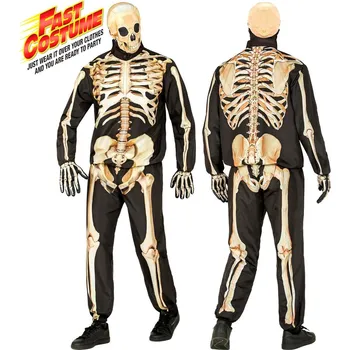Karnevalový kostým Pánský kostým kostlivec s maskou (rychlokostým) - M