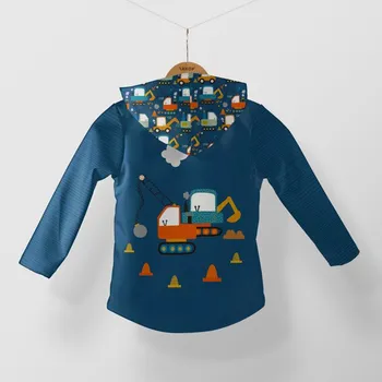 Panel se střihem 164 softshell bunda bagr modrý