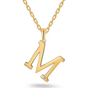 Přívěsek Přívěsek písmeno M s briliantem pro štěstí IZBR995MY + dárkové balení LUXUS zdarma