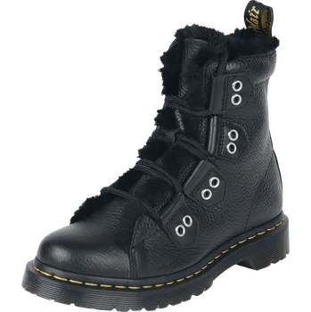 Pánská zimní obuv Boty z Dr. Martens - 1460 LTT FL - Black Milled Nappa & Black Wanama & Black Milo Fur (Dh-A012) - Ženy - černá