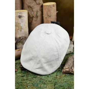 Klobouk Letní Bekovka bílá lněná Personality s gumou - S-M (55-57 cm)