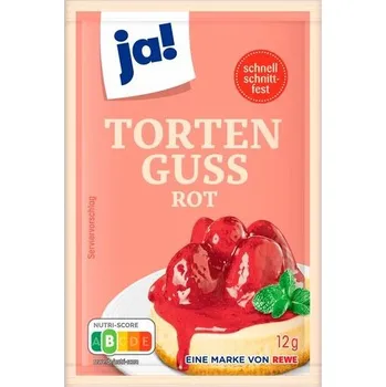 Přisada na vaření a pečení Ja! Tortenguss Rot 6 x 12 g