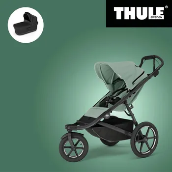 Přeprava dětí Akční set THULE URBAN GLIDE 3 MIST GREEN SINGLE Magnetic Buckle + Korbička