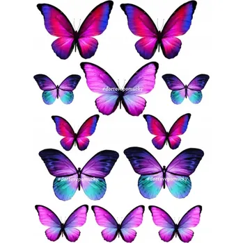 Přisada na vaření a pečení Motýli 8 - jedlý papír - Úprava na přání +20 Kč / Jedlý papír / Bez decor gelu