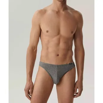 Pánské spodní prádlo Atlantic pánské slipy černošedá melanž - pohodlný střih, černošedá melanž L