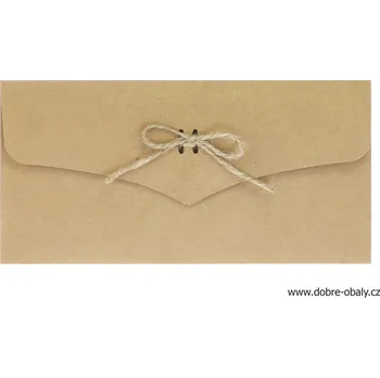 Obálka na peníze přírodní s jutovým provázkem