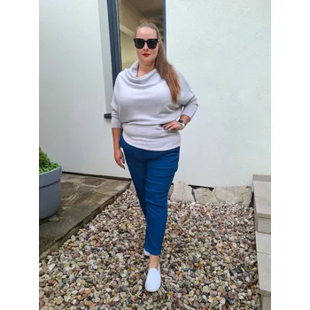 Dámský svetr Asymetrický svetr SKOS světle šedý Velikost: UNI: M-3XL