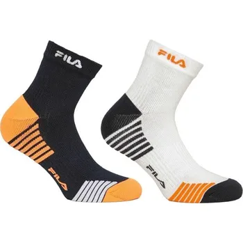 Dámská móda Unisex ponožky Fila QUARTER HALF TERRY 35/38 Černá, Bílá, Oranžová