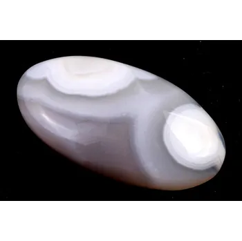 Přírodní kámen Kabošon Orbicular White Agate č.6160 (37x19x8mm)