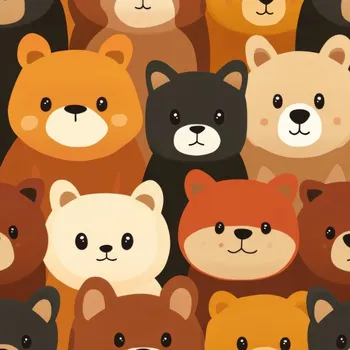 Softshell zimní s ecru beránkem medvědí kamarádi - vzor na látce tištěný po délce