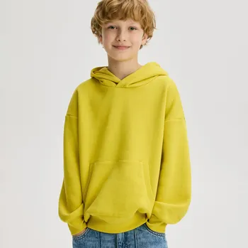 Chlapecká mikina Reserved - Oversize mikina s kapucí - světle žlutá - 921FJ-10X - 921FJ-10X-116