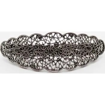 B-TOP Vintage spona do vlasů se vzorem a černými krystalky