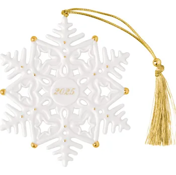 Vánoční dekorace Villeroy & Boch Závěsná porcelánová ozdoba Christmas Classics 2025, Sněhová vločka, 10,5 cm 14-8675-4354