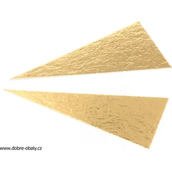 Banketka na dorty a zákusky troúhelník 7 x 14 cm zlatá, 100 ks