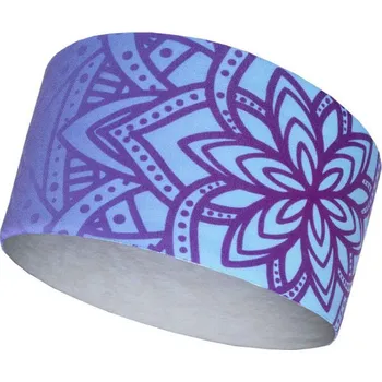 Sportovní elastická čelenka Runto MANDALA OS Světle modrá, Fialová