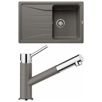 Granitový dřez Blanco Set 08-D 25 Sona 45 S Šedá vulkán +Kano-S Šedá vulkán