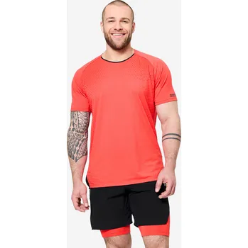 Pánské tričko DOMYOS Pánské fitness tričko - cross training Celliant S ORANŽOVÁ|ČERNÁ