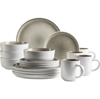 Talíř Mäser 16dílná jídelní sada Lunaria Brown, hnědá