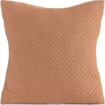 Povlak na dekorativní polštářek Dekorativní povlak na polštář s prošívaným geometrickým vzorem - cihlově oranžová Šířka: 45 cm | Délka: 45 cm