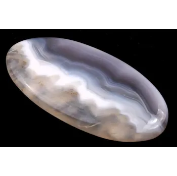 Přírodní kámen Kabošon Orbicular White Agate č.6141 (58x28x7mm)
