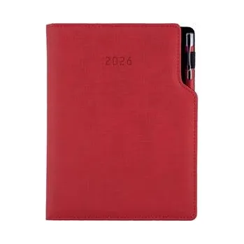 Diář Červený diář GEP A5 týdenní 2026 s propiskou