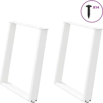 Jídelní stůl zahrada-XL Nohy k jídelnímu stolu ve tvaru U, 2 ks, bílé, 80 x (72-73) cm, ocel 4012797