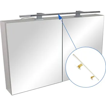 Koupelnový nábytek BPS-koupelny Zrcadlová skříňka Montana 100 ZS LED-G s osvětlením Any LED 80 G, zlatá