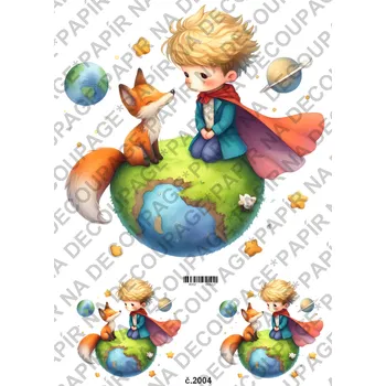 Umělecký papír Rýžový a soft papír na decoupage - Malý Princ - KB02004 Materiál: Soft, Rozměr: A4