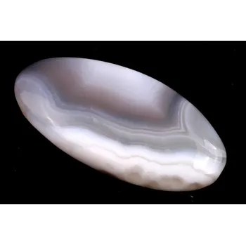 Přírodní kámen Kabošon Orbicular White Agate č.6139 (50x24x8mm)