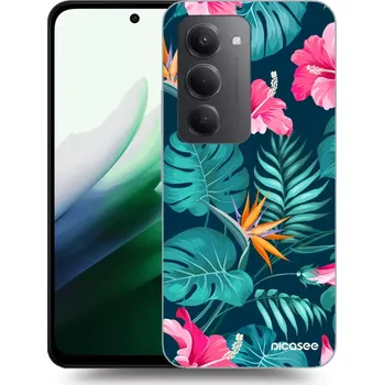 Pouzdro na mobilní telefon Picasee silikonový průhledný obal pro Xiaomi Redmi 15 5G - Pink Monstera