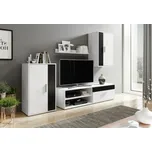 Obývací stěna BRICK bílá/černá