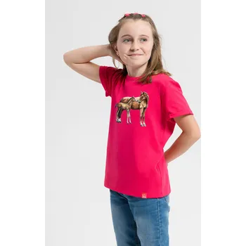 Pánské tričko CityZen - DOROTKA Dětské tričko malinové s potiskem Klisna s hříbětem 164-170