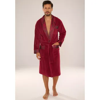 Dámský župan De Lafense 868 Noble M-2XL pánský župan vínový XXL
