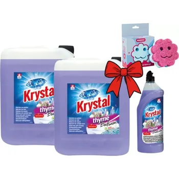 Mycí prostředek Set KRYSTAL na nádobí Mateřídouška 2 × 5 l + 750 ml + multifunkční houbička ZDARMA
