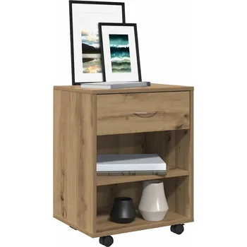 Policová skříň vidaXL Skříňka na kolečkách 46 x 36 x 59 cm dřevotříska [808470] Barva: dub artisan