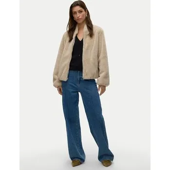 Dámský svetr Vero Moda Kožešina Sonjaliga 10331291 Béžová Regular Fit S