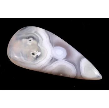 Sběratelství Kabošon Orbicular White Agate č.6142 (51x24x8mm)