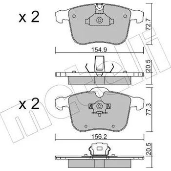 Brzdová destička Sada brzdových destiček, kotoučová brzda METELLI 22-0813-0