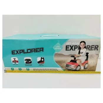Dětské chodítko AUTO JEŹDZIDŁO EXPLORER CZERWONY LUB BIAŁY B/O 60x35x25 FD-6821