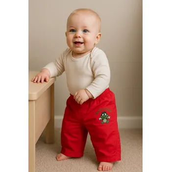 Chlapecké kalhoty Šusťákové kalhoty ŽABKA - červené Dětské velikosti (půlené): 3-6