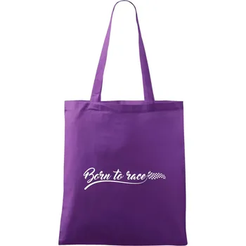 Nákupní taška Born to race - Taška bavlněná - 42 x 38 cm ( Fialová )