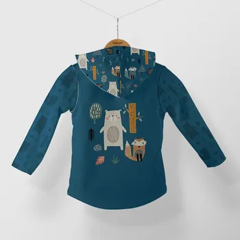 Panel se střihem 146 softshell bunda petrol forest