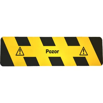 Lepicí páska HAPPY END Protiskluzová podlahová značka - Pozor, černá / žlutá - BY M15C150