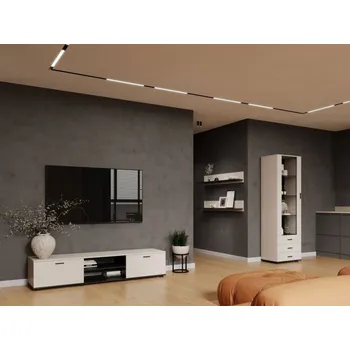 Obývací pokoj Obývacia stena Boho I, Osvětlení: osvětlení LED - bílé, Barva: kašmír / kašmír + černá MIRJAN 5903211456992