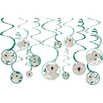Party dekorace Závěsné spirály - koala - 12 ks