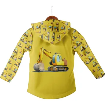 Panel se střihem 170 softshell bunda bagry žluté