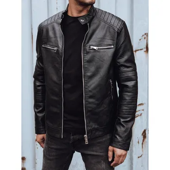 Pánská casual bunda Dstreet pánská kožená bunda ČERNÁ XL