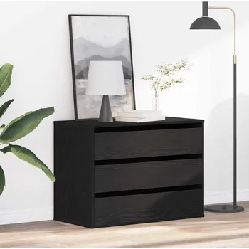Komoda OMAXI Skříň se zásuvkami Černá 80 x 41 x 58 cm kompozitní dřevo 970763